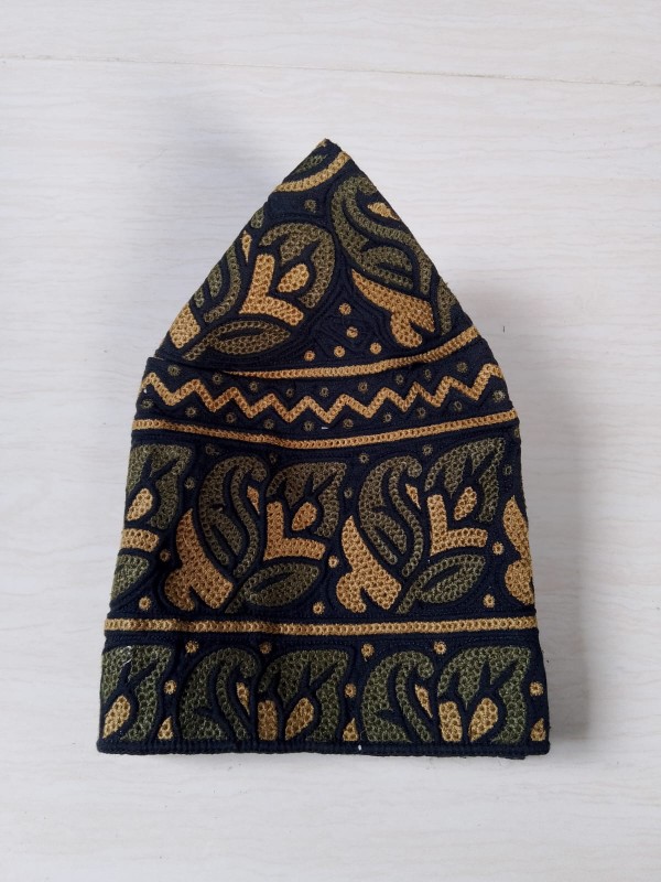 Wholesale Omnai Muslim Prayer Caps, Barkati Design ,Block Fabric