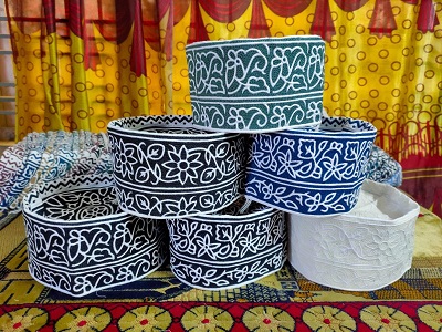 Authentic Omani Kumma Hat,Computer Stitched Prayer Cap