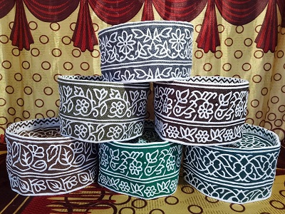 Muslim Omani Cap, Computer Embroidered Headwear for Men