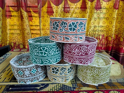 Traditional Omani Computer Cap Topi Kumma with Fine Stitch