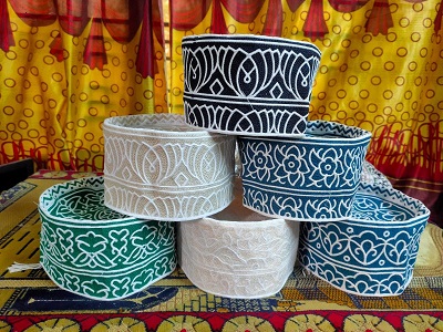 Omani Computer Embroidery Cap , Stylish Muslim Headwear