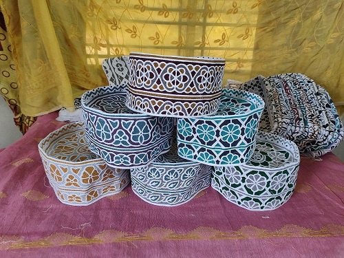 Omani Handmade-Look Cap , Finished with Computer Stitching