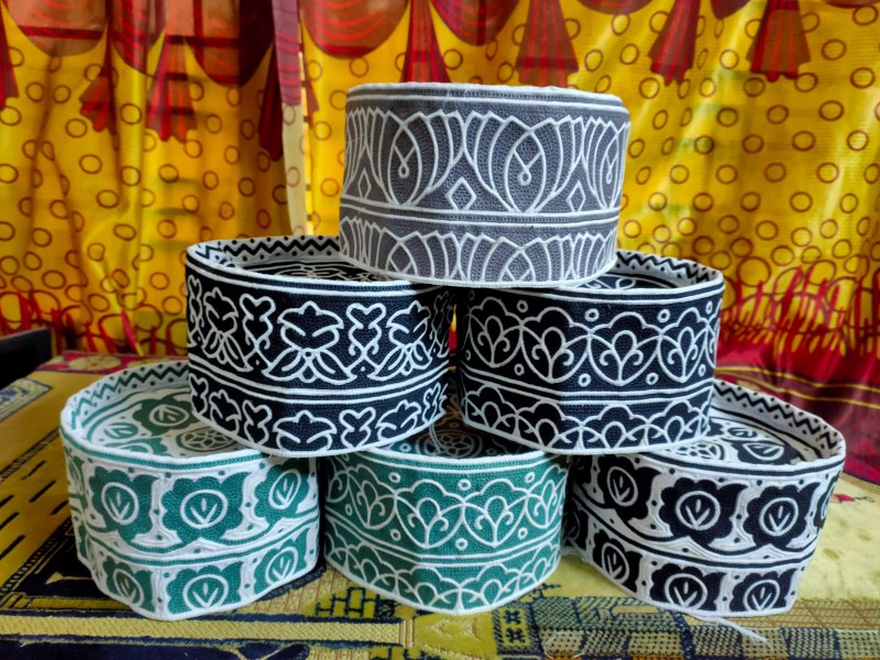 Traditional Omani Embroidered Cap , Computer Crafted Topi