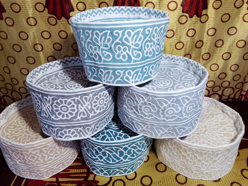 Authentic Omani Style Topi , Computer Embroidered Finish