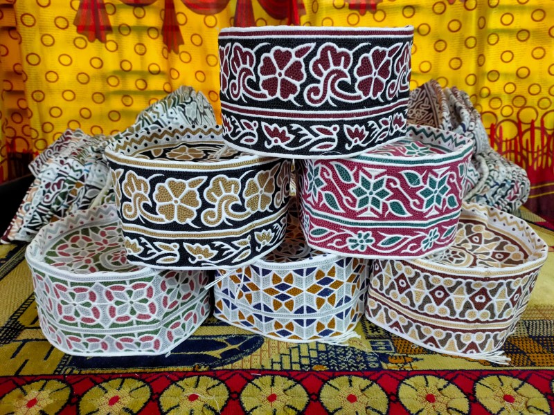 Authentic Handmade Look Omani Computer Cap Topi Kumma