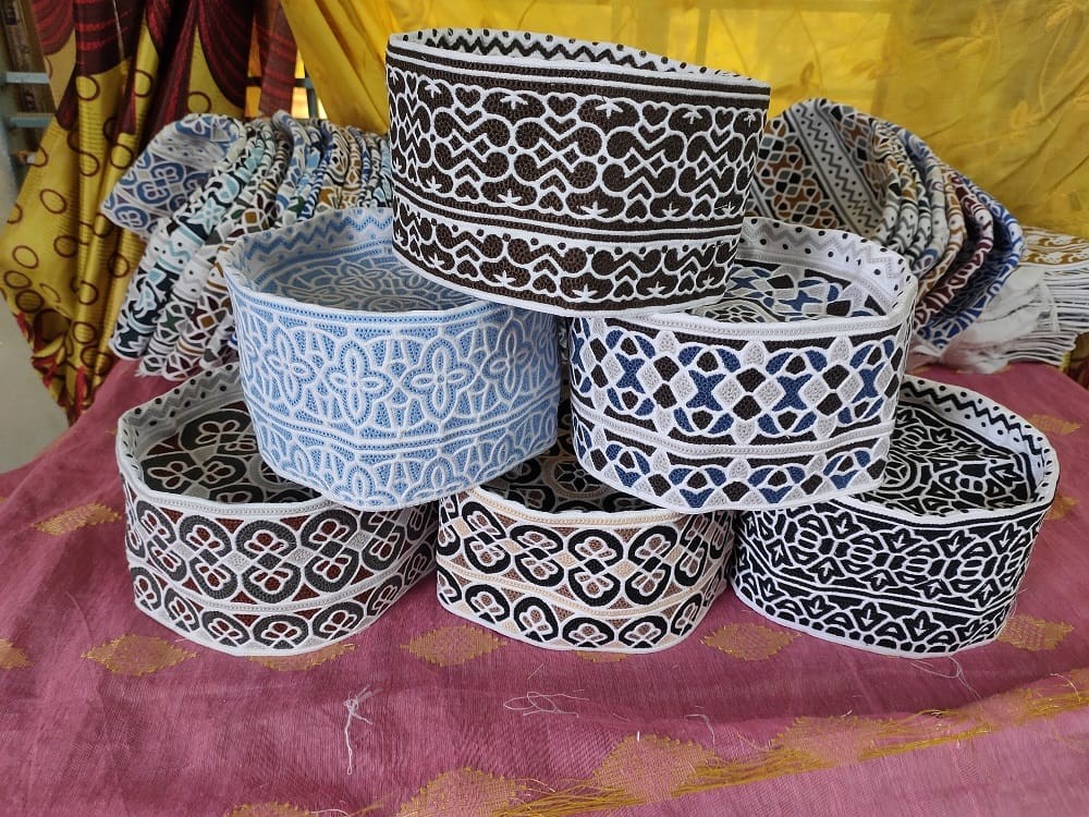 Handcrafted Omani Computer Cap Topi Kumma with Detailed Embroidery