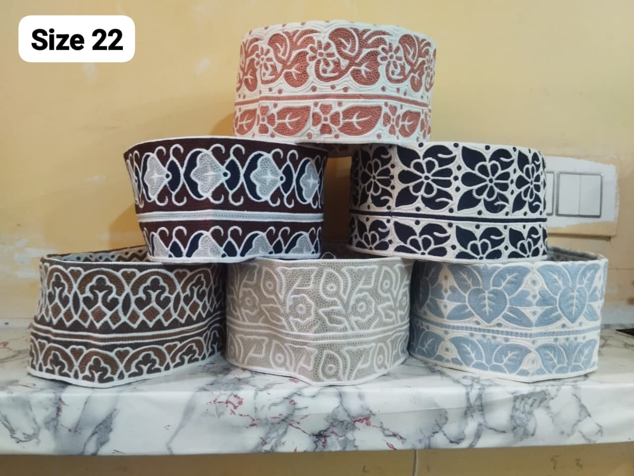Premium Indian Barkati Cap with Traditional Embroidery