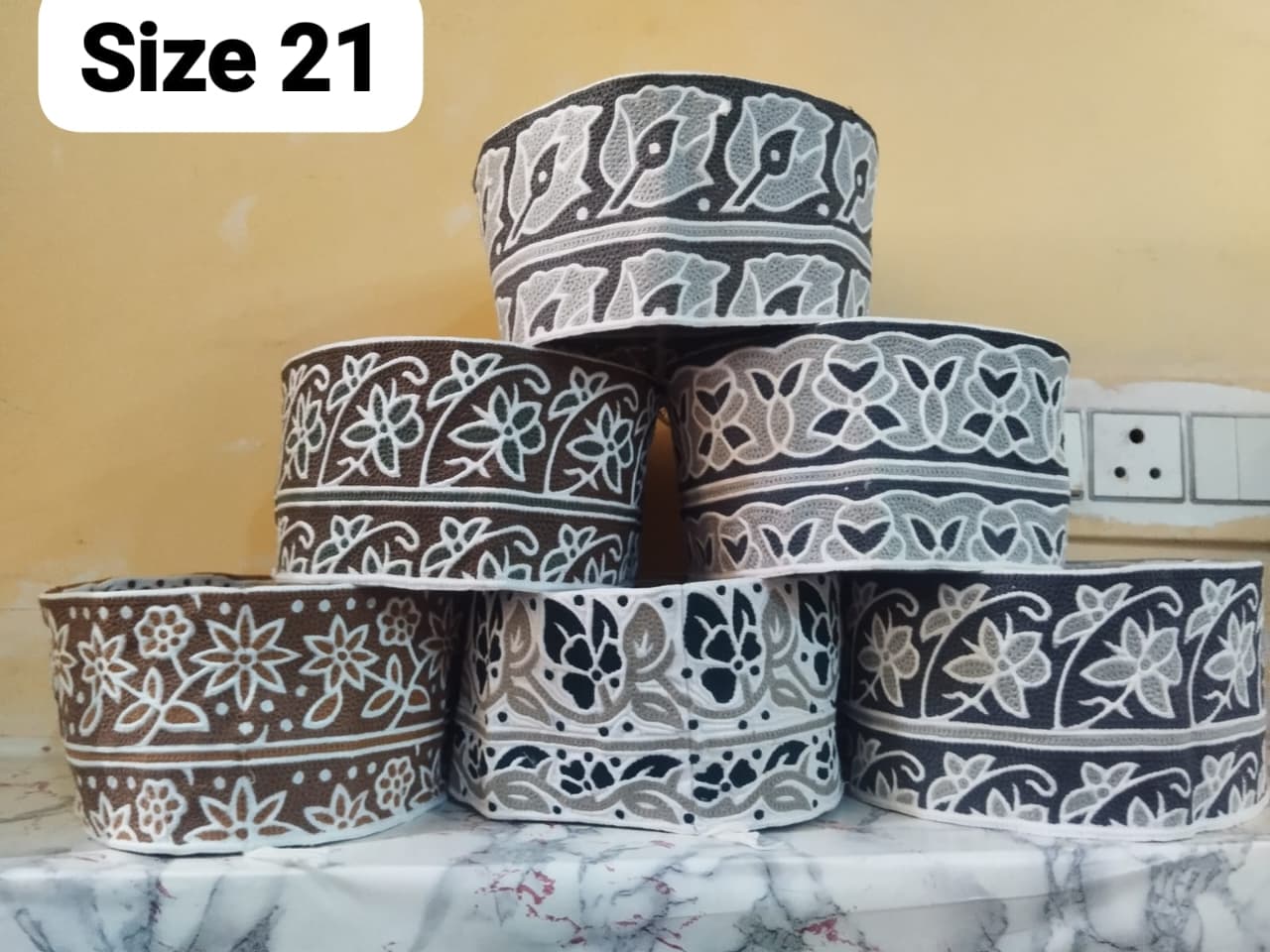 Elegant Indian Barkati Cap with Computer Embroidery