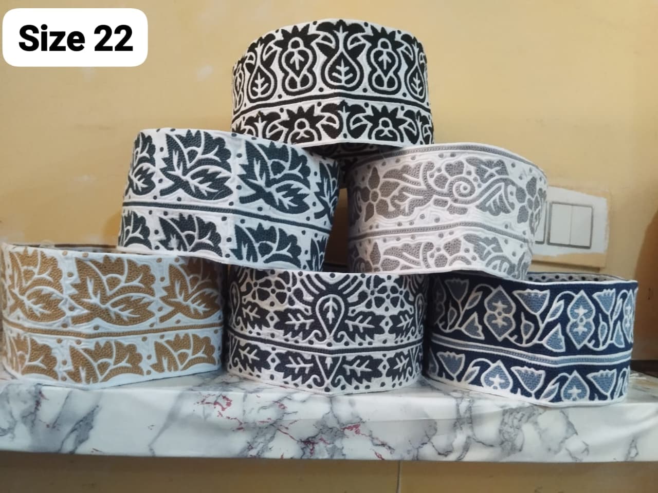 Computer Embroidered Omani Kumma for Islamic Stores