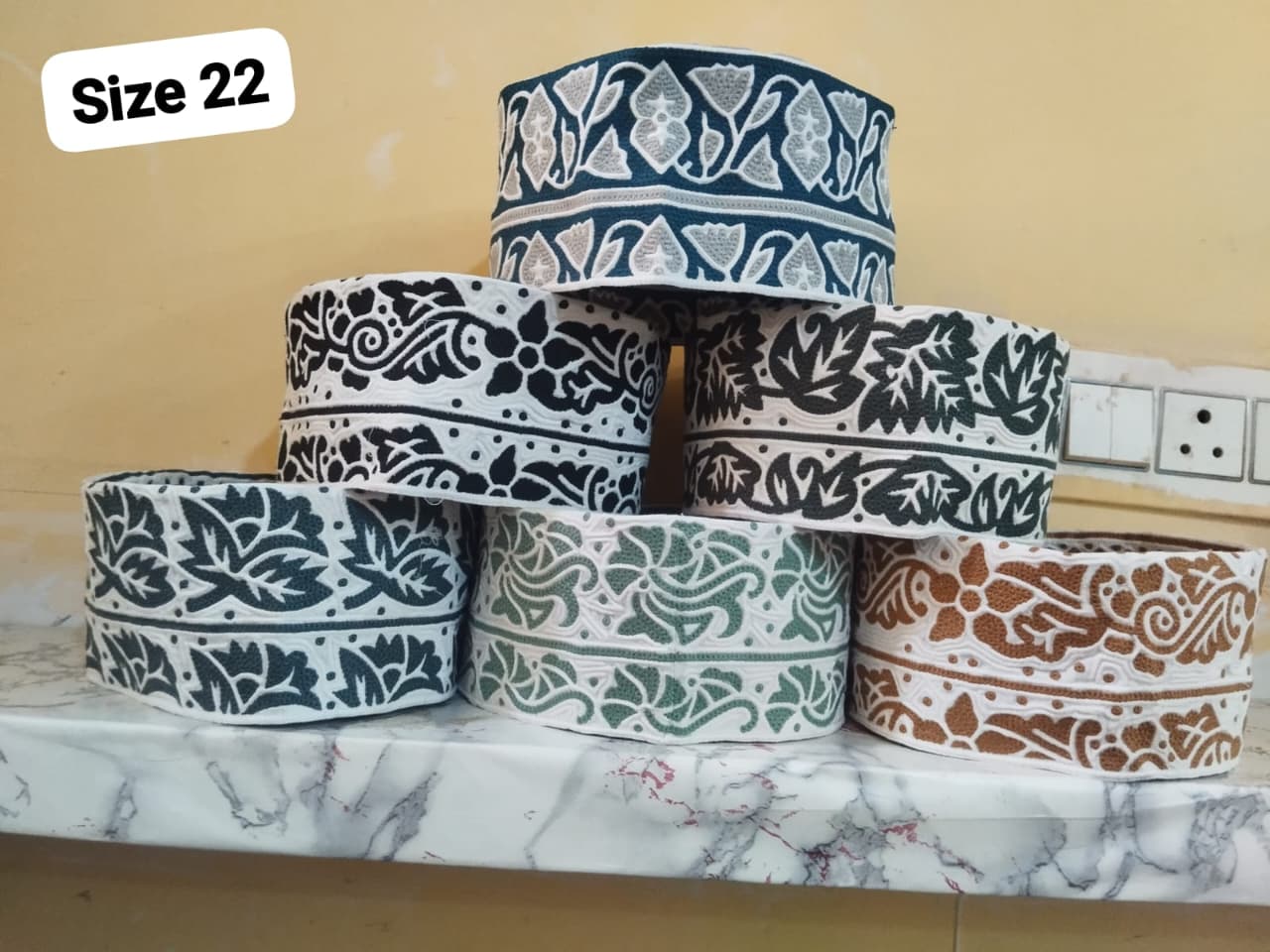 Indian Barkati Cap with Elegant Computer Stitching