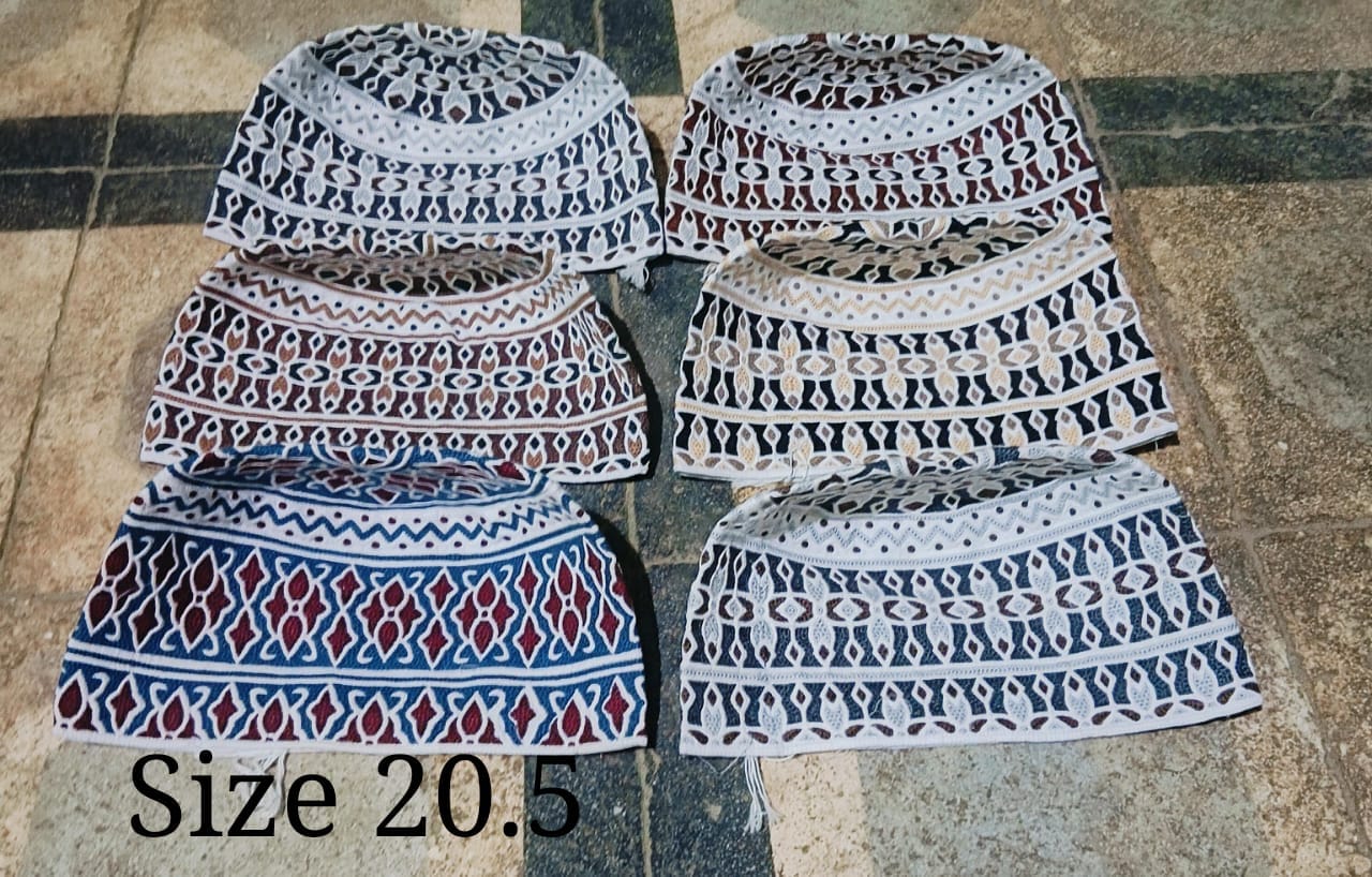 Luxury White Omani Cap with Detailed Computer Embroidery