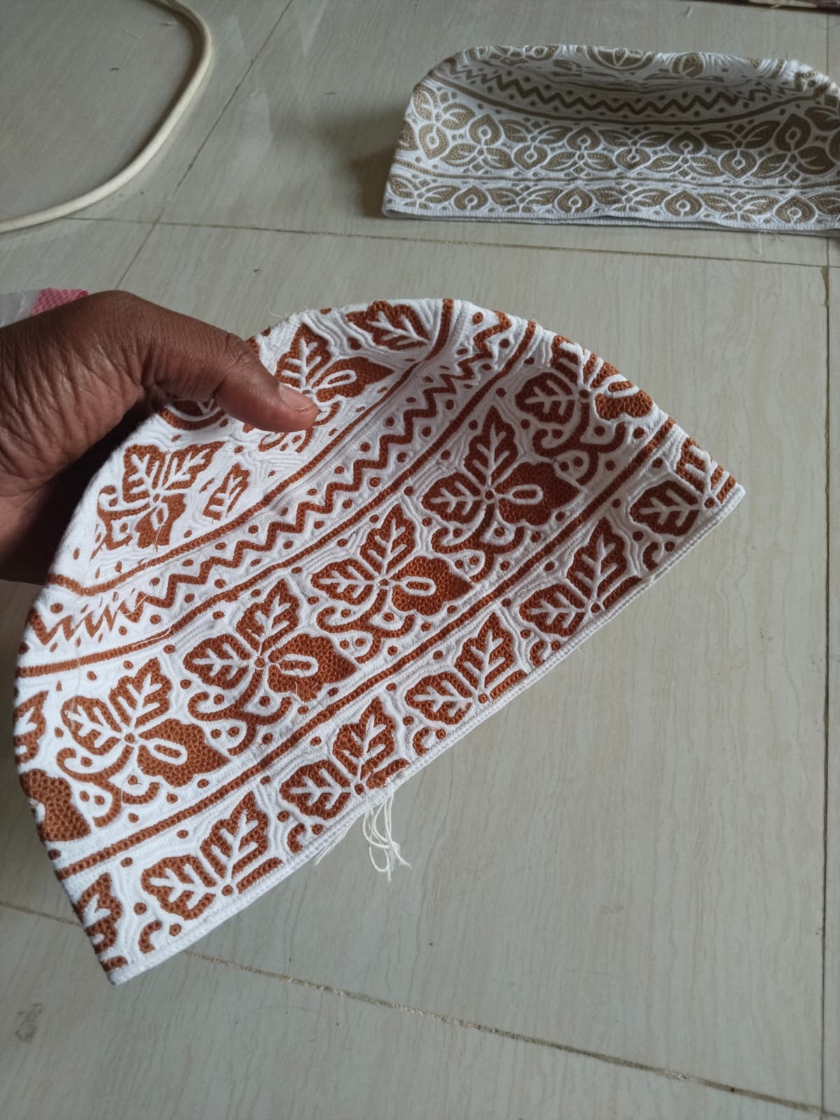 Premium White Omani Muslim Cap with Exclusive Embroidery